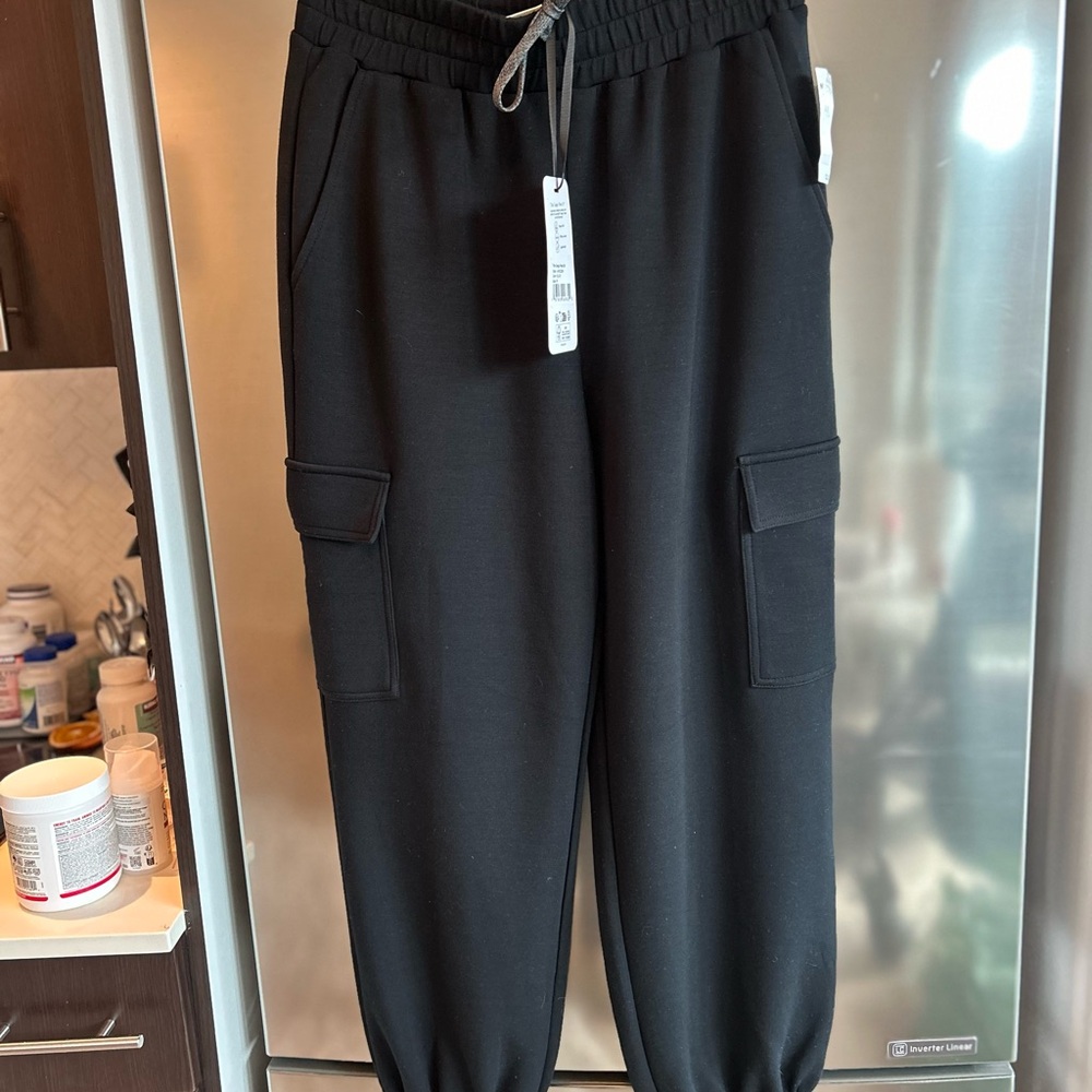 Ladies Black Cargo Joggers